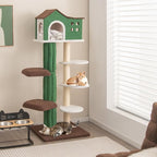 Tangkula Tall Cat Tree for Indoor Cat, 7-Tier 61” Modern Cat Tower with Sisal Scratching Posts, Top Condo, Soft Mohair Plush Fabric, Cute Cat Tree for Large Cats 20 lbs Heavy Duty