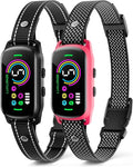 Bark Collar, 2 Pack Dog Bark Collar for Large Medium Small Dogs, Rechargeable Dog Bark Deterrent Devices, Smart Training Collar with Beep Vibration, Anti Barking Device for Dogs (Fuchsia)