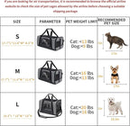 Pet Carrier for Medium Large Cats and Dogs, Dog Carrier Travel Bag with Adequate Ventilation, 5 Mesh Windows, 3 Entrance, Locking Safety Zippers, Padded Shoulder and Carrying Strap, Large