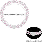 Metal Diamond Dog Chain Dog Training Chain with Secure Buckle Pet Collars for Large Medium Dogs