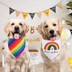Pride Dog Bandana Large 1PCS, Rainbow Scarf for Boy and Girl, Colorful Durable Triangle Reversible Bibs for Puppy Pet