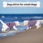 Dog Shirts for Small Dogs, Striped T-Shirts Dog Vest Pet Apparel Tee Shirts Spring Summer Suitable for Small and Medium Large Pets French Bulldog Bichon, Purple XS