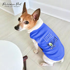 Parisian Pet Dog Shirt – 100% Cotton Shirts for Large Dogs – Blue Sleeveless Puppy Clothes – Lightweight and Breathable Pet Apparel – Stylish and Funny Dog Clothes - Stretchy T Shirts for Dogs