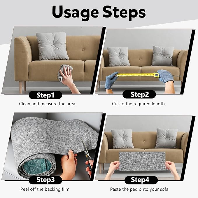 Cat Scratch Couch Furniture Protector,Trimmable Self-Adhesive Cats Claws Scratch Pads, Sisal DIY Climbing Couch Protector for Scratch Post Cat Tree Replacement Indoor(Light Gray, 78.7"x15.8")