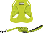 Best Pet Supplies Voyager Step-in Air All Weather Mesh Harness and Reflective Dog 5 ft Leash Combo with Neoprene Handle, for Small, Medium and Large Breed Puppies - Set (Lime Green), S