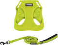 Best Pet Supplies Voyager Step-in Air All Weather Mesh Harness and Reflective Dog 5 ft Leash Combo with Neoprene Handle, for Small, Medium and Large Breed Puppies - Set (Lime Green), XXS