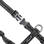 EXCELLENT ELITE SPANKER No Pull Dog Harness Reflective Nylon Vest L-Shaped Adjustable Easy Pet Harness for Small Medium Large Breeds Dogs Walking Training Black Red(Black-S)