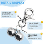 SCENEREAL Bells for Dog Collars - 2 Pack Pet Hanging Ring Bell Accessories for Dog & Cat, Pet Pendant Collar Charm with Heavy Duty Snap Clips
