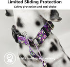 Martingale Collar for Dogs with Buckle Adjustable Nylon Slip No Pull Training Dog Collars (Purple Floral, Small)