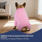 IECOii Large Dog Coat - Cozy & Warm, Stretchy Long Sleeve Dogs Pajamas Fleece Onesie for Winter, Pet Cold Weather Coats, Comfortable Pajama for Dogs Girls, Machine Washable, Pink XL
