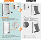 Ownpets Aluminum Dog Door, Pet Door with Magnetic Flap and Lockable Sliding Panel, Heavy Duty Doggy Door for Dogs Up to 40lbs(Silver)
