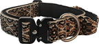 Heavy Duty Dog Collar with Unique Leopard Totem Design Adjustable Durable Nylon Collar, Metal Buckle for Large Dogs Bold Style for Training & Outdoor Adventures (Ethnic M)