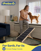 Dog Ramp for Bed & Couch for Small & Medium Dogs - Joint-Friendly, Anti-Slip, Adjustable, Odor-Free, Up to 70 lbs