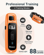 ABBIDOT Shock Collar for Dogs, 3300 FT Dog Training Collar with Remote, IPX7 Waterproof with 4 Training Modes, Rechargeable E-Collar for Small Medium Large Dogs (15-120 lbs)