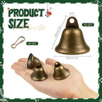 Craft Bells 36 Pcs Small Brass Bells for Crafts, Vintage Bronze Hanging Jingle Bells with Spring Hooks for Wind Chimes, Dog Training Doorbell, Mission Project, Wedding, Christmas & Home Decor