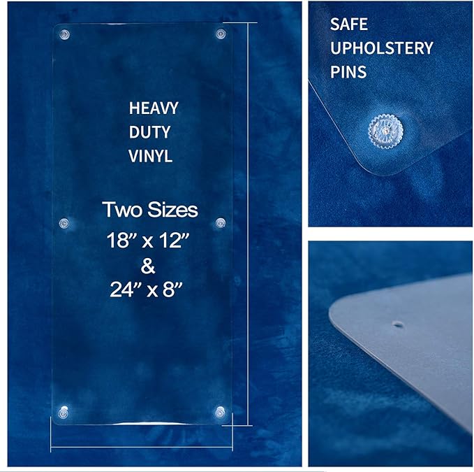 in handFurniture Scratch Guards, 8PCS X-Large Premium Flexible Vinyl Cat Couch Protector Guards with Pins No Adhesive for Protecting Your Upholstered Furniture, Cat Scratch Deterrent Pad