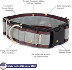 If It Barks - 1.5" Reflective Martingale Collar with Quick Snap Buckle for Dogs - Adjustable - Made in USA - Strong, Durable, and Comfy - Ideal for Training - Fits Most Breeds - Small, Burgundy
