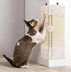 2PCS Wall Corner Cat Scratcher for Indoor Cats, Wall Mounted Sisal Scratching Pad with Hanging Ball, Vertical Corner Wall Mount Scratch Panel, Protector for Wall Corner