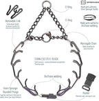 Herm Sprenger Black Stainless Steel Dog Collar with Quick Release ClicLock Buckle O-Ring Biothane Insert Training Collar Made in Germany (Violet Purple, 23in x 3.2mm(Neck Size up to19-20in))