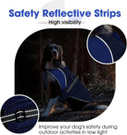 Nanaki Warm Fleece Lined Winter Coat Jacket Vest for Dogs, Waterproof Reflective Dog Snowsuit with Leash Hole, Furry Collar Medium Puppy Coat for Outdoor Walking Hunting, Easy On Pet Snowsuit Blue XL