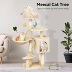 43-Inch Cat Tree,Cute Cloud Cat Tree for Kittens & Small Cats Under 6 Months 9lbs, Cat Tower with Scratching Post, Double Condos, Plush Hammock & Dangling Toys, Beige