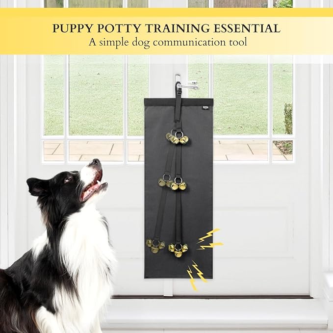 Anti-Scratch Dog Door Bell - Adjustable Puppy Potty Training Bells, Hanging Doorbell to Protect Doors & Trim