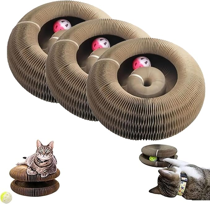 Cat Toy, Magic Organ Cat Scratcher, The Original, Cat Scratchers for Indoor Cats, Cat Toy Round Accordion (3)
