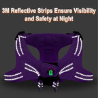 Dog Harness Step in Dog Vest Harness, Reflective Adjustable Puppy No Pull Harness Breathable Soft for Small and Medium Dogs Cats, Purple, XS