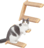 Cat Wall Steps 2-Pack, Two Step Cat Climbing Shelves, Wall-Mounted Reversible Stairway with Durable Sisal Scratching Rope, Ideal for Perching, Climbing, and Playing Furniture