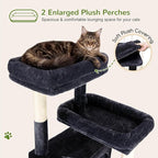 Globlazer 82 Inch Cat Tree for Large Cats, Multi-Level Tall Cat Tower for 4+ Cats with 2 Condos & 3 Perches, Stable No-Wobble Large Base, Space-Saving Corner Furniture, F82B, Dark Gray