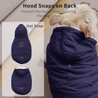 Fleece Lining Extra Warm Dog Hoodie in Winter for Large Dogs Jacket Pet Coats with Hooded,Blue XXL