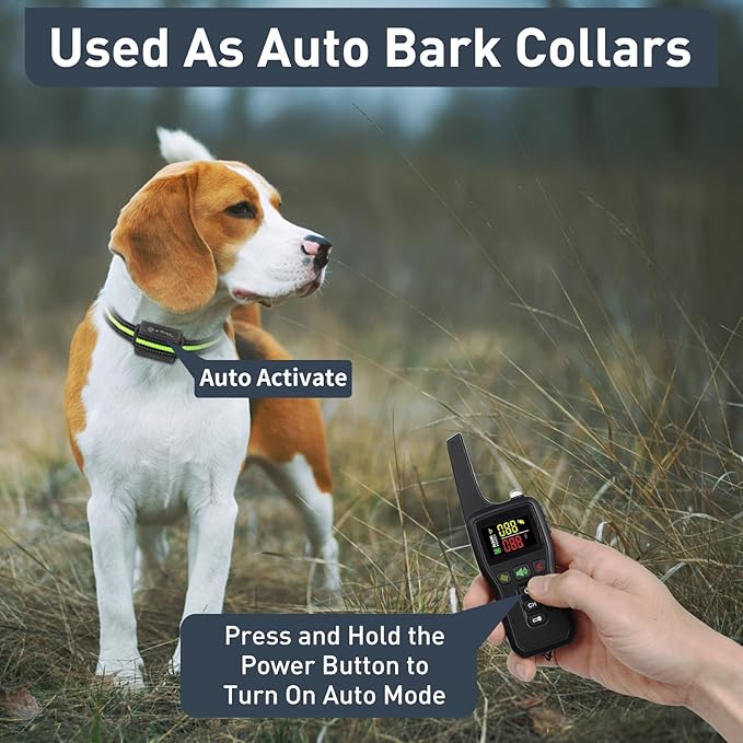 PetJoy Dog Bark Collar with Remote, Bark and Training Collar 2-in-1, Auto Bark Collar with Safe Shock (Level 1-100), Vibration (Level 1-100), Auto Mode (Sensitivity 1-5) and Beep