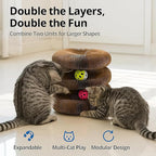 Interactive Cat Toy, Kitty Curls Cat Scratcher, Twisty Paws Cat Scratching Post, Kitty Kurls Magic Organ Cat Scratch Pad with Ball Toy for Indoor Cats, for Kitty kurlz Modern Cat Scratching Board