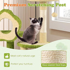 Tangkula Cute Cat Tree Green Forest, 40 Inch Multi-Level Aesthetic Cat Tower with Sisal Scratching Posts, Trunk Condo, Flower Perch, Plush Napping Bed, Pompom, Spring Toy, Platforms for Indoor Cats