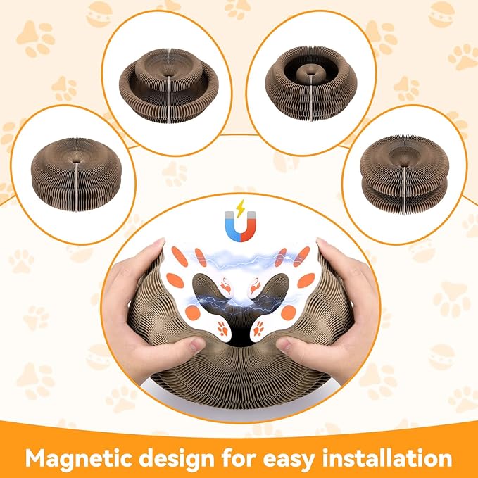 Meetory Magic Organ Cat Scratcher Board - Cat Ball Adventure, Thick & Large Connectable Cardboard Scratching Board with Bell Ball, The Ultimate Interactive Mental & Physical Exercise for Cats