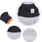 iChoue Pet Dog Crewneck Sweater Color Block Pullover Winter Warm Clothes for French Bulldog Pug Boston Terrier - Black and Grey/Large