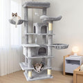 Anwick 68" Tall Cat Tree Tower with Scratching Posts, Cat House with Hammocks, Cat Condos for Indoor Cats, Removable Cushions, Multi-Level Cat Playground (Gray)
