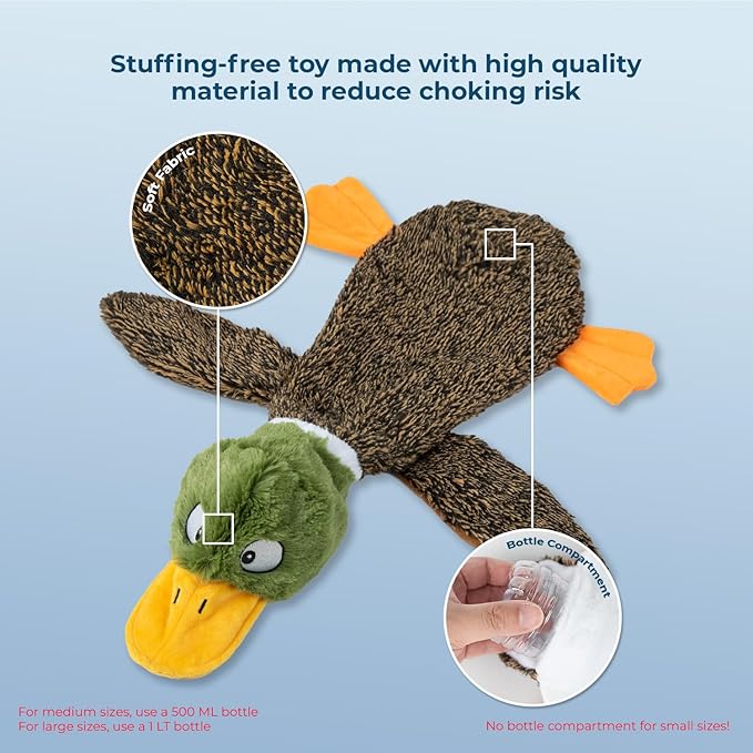 Best Pet Supplies Squeaky Dog Toys with Soft Durable Fabric for Small, Medium and Large Pets Interactive Toy for Indoor Play, Supports Active Biting and Play - 1Wild Duck, Small