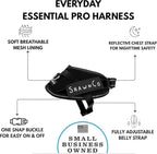 ShawnCo Essential Pro Dog Harness, No-Pull Pet Vest with 3 Leash Clips and Removable, Reflective Side Patches, Adjustable and Padded Harness for Small, Medium and Large Dogs (Midnight, XS)