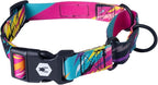 Wolfgang Heavy Duty Martingale Dog Collar with Quick Release Nylon Buckle for Walking & Training, FuzzyTails Print, Large