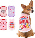 4 Pack Dog Shirts Summer Pet T Shirts Puppy Clothes Dog Clothing Breathable Cat Sleeveless Vest for Small Dogs Cats (Large, Love)