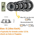 2 Pack Stainless Steel Dog Bowls with Rubber Bottom, Anti-Slip Heavy Duty Premium Quality Pets Feeder Bowls for Dogs and Cats and More (1½Cup / 10oz)