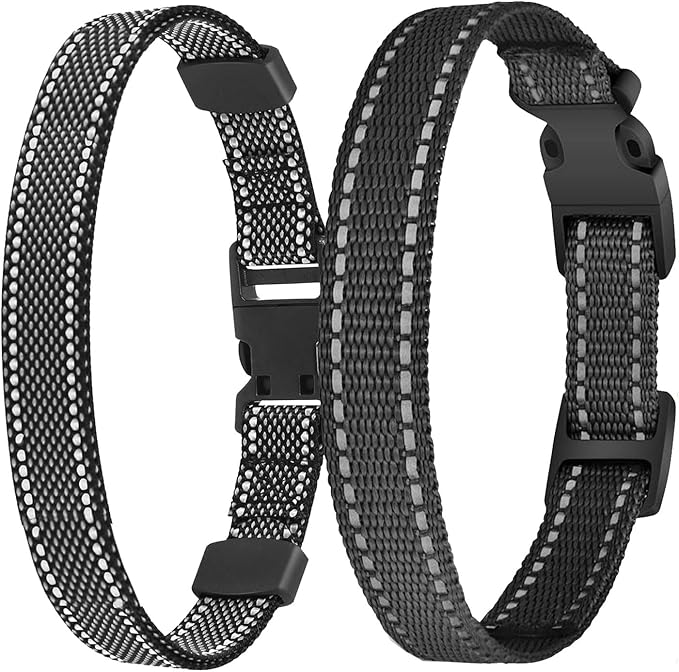 Aikko 2 Packs Shock Collar Replacement for Training Bark E Collar Wireless, Adjustable Dog Collar with Quick Release Buckle Nylon Collars for Small Medium Large Dogs