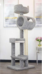 Maykoosh Baroque Brilliance Multi-Level Cat Cat Climbing Tower Cat Tree, Solid Wood and Carpet Construction, Modern Cat Tree with Scratch Post and Sturdy Base