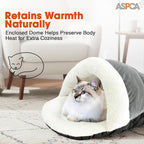 ASPCA - Cat Cave Bed for Indoor Cats Cozy Warm Felt House Dome for Cats & Kittens Soft, Warm & Plush Cave Bed with Removable Cushion Enclosed Pet Hideout Comfort Security 23' x 17" x 6"