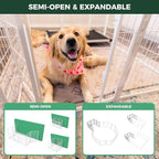 FXW Homeplus Unleashed Indoor Dog Playpen - Stress-Free and Safe Play, Heavy Duty 45 Inch 32 Panels Dog Pen for Large Dogs, White│Patented