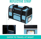 Airline Approved Pet Carrier Backpack for Cats & Dogs, Expandable Collapsible Cat Carrier with Breathable Mesh & Safety Leash, Portable Dog Travel Carrier for Hiking/Car/Train Blue