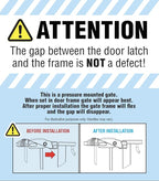 Regalo Safety 29-49" Easy Step Extra Wide Baby Gate for Doorways & Bottom of Stairs, Pressure Mounted Safety Gate with Door for Babies, Toddlers & Pets, Black