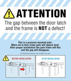 Regalo Safety 36" Extra Tall and 49" Wide Baby Gate for Doorways & Bottom of Stairs, Pressure Mounted Walk Through Baby Gate for Toddlers & Pets, Tested & Safe, American Designed, American Owned