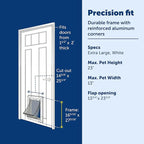 PetSafe Extreme Weather Aluminum Pet Door - Energy-Saving Thermal Barrier Pet Flap with Slide-in Door Locking & Secure Flap Cover - for Dogs Up to 220 Lb - Extra Large